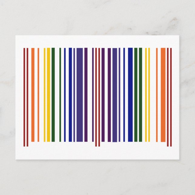 Double Rainbow Barcode Postcard (Front)