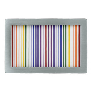 Double Rainbow Barcode Rectangular Belt Buckle
