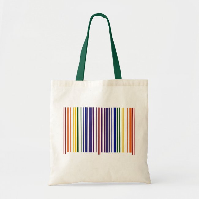 Double Rainbow Barcode Tote Bag