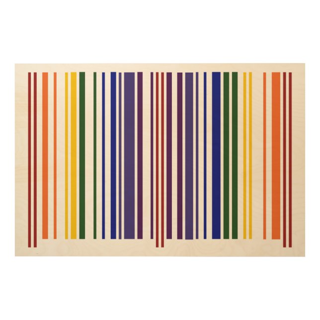 Double Rainbow Barcode Wood Wall Art (Front)