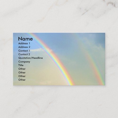 Double Rainbow l Photography Business Card