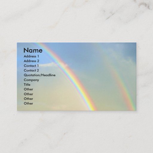 Customizable Double Rainbow l Photography Business Card