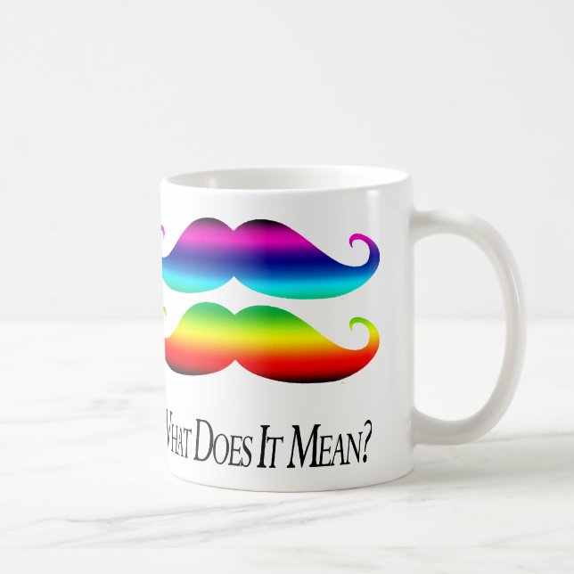 Double-Rainbow Mustaches Coffee Mug (Right)