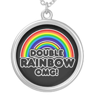Double Rainbow OMG Silver Plated Necklace