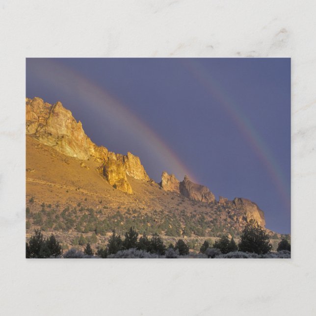 Double rainbow over a rock formation near Smith Postcard (Front)