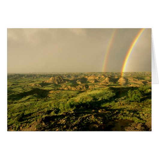 Double Rainbow over Painted Canyon in Theodore Cards (Front Horizontal)