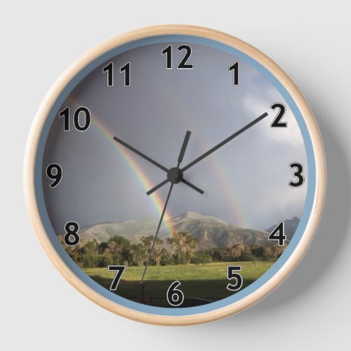 Double Rainbow Over the Ranch Clock