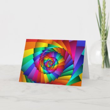 Double Rainbow Spiral Greeting Card by rainbows_only at Zazzle