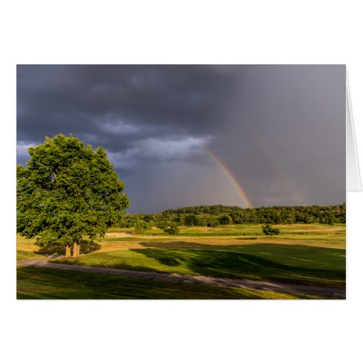 Double Rainbow Through Rain Cards (Front Horizontal)