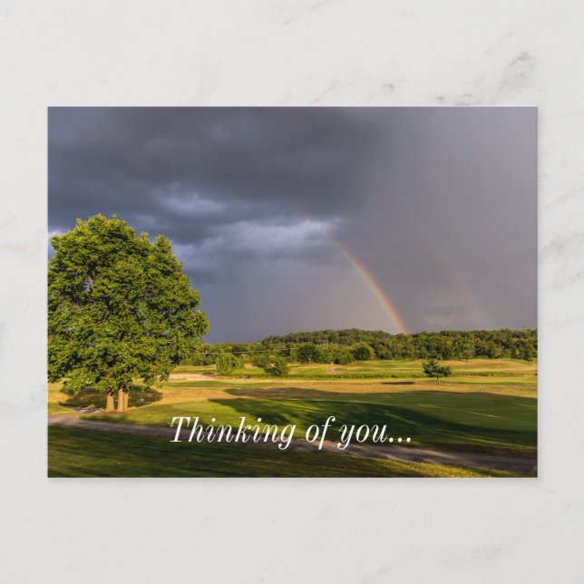 Double Rainbow Through Rain Postcard (Front)