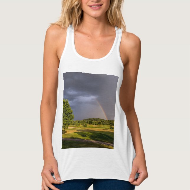 Double Rainbow Through Rain Tank Top (Front)
