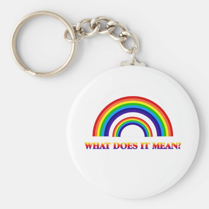 Double Rainbow. What does it mean? Keychain