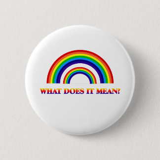 Double Rainbow. What does it mean? Pinback Button