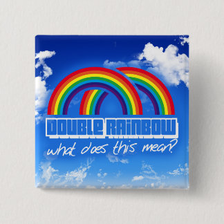 Double rainbow, what does this mean? pinback button