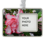 Double Red and White Azaleas Spring Floral Christmas Ornament