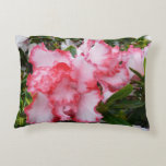 Double Red and White Azaleas Spring Floral Decorative Pillow