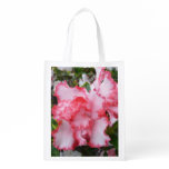 Double Red and White Azaleas Spring Floral Grocery Bag