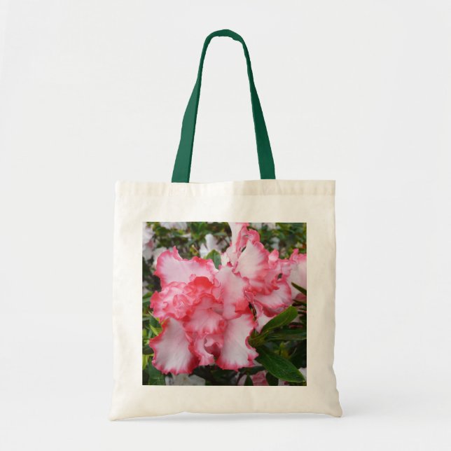 Double Red and White Azaleas Spring Floral Tote Bag (Front)