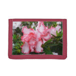 Double Red and White Azaleas Spring Floral Trifold Wallet