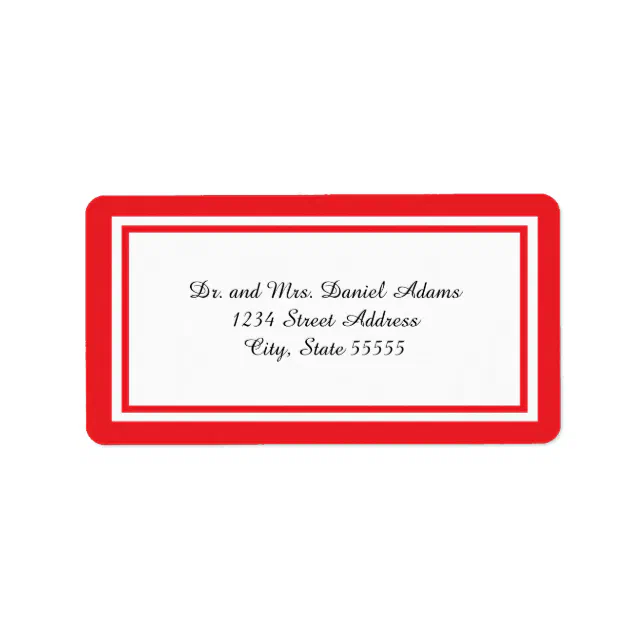 Double Red Trim Address Label Zazzle