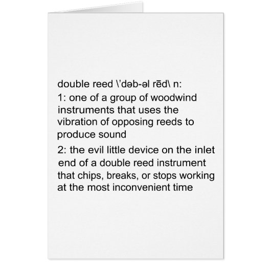 Double Reed Definition (Front)