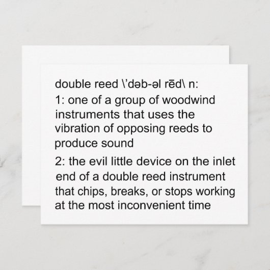 Double Reed Definition (Front/Back)