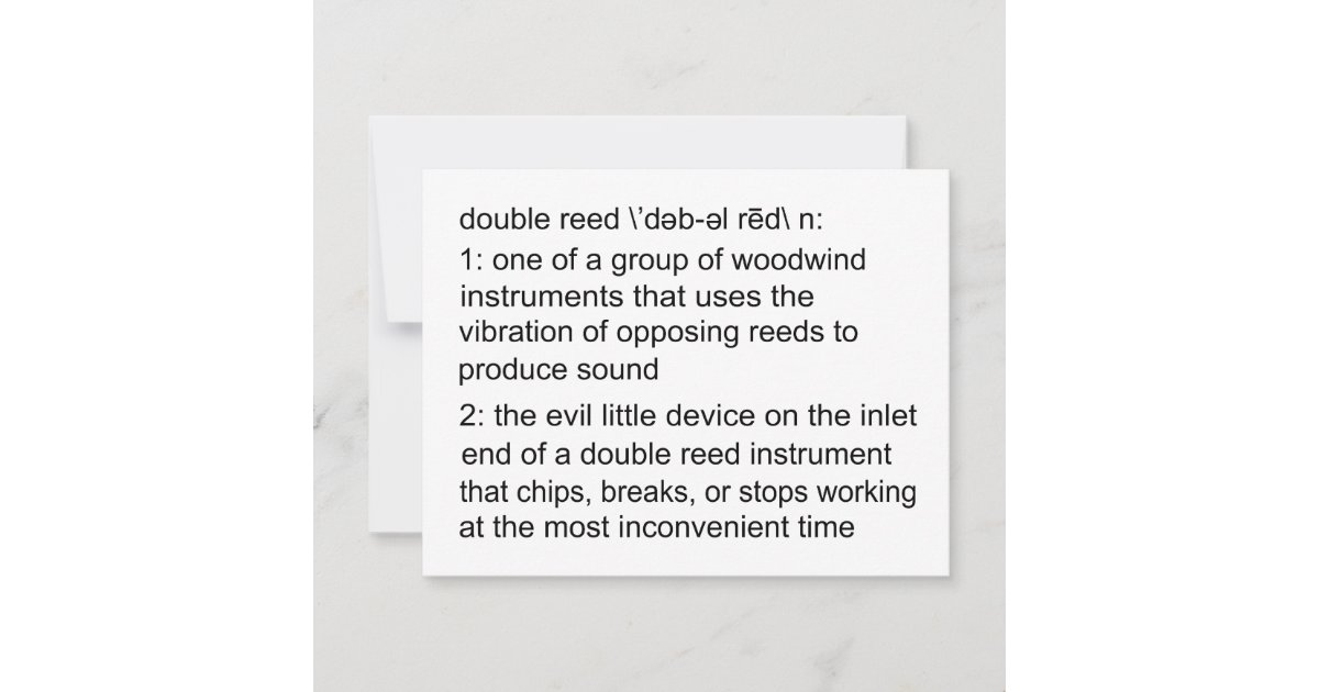 Double Reed Definition Zazzle