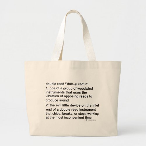 Double Reed Definition Large Tote Bag