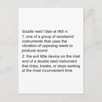Double Reed Definition Postcard