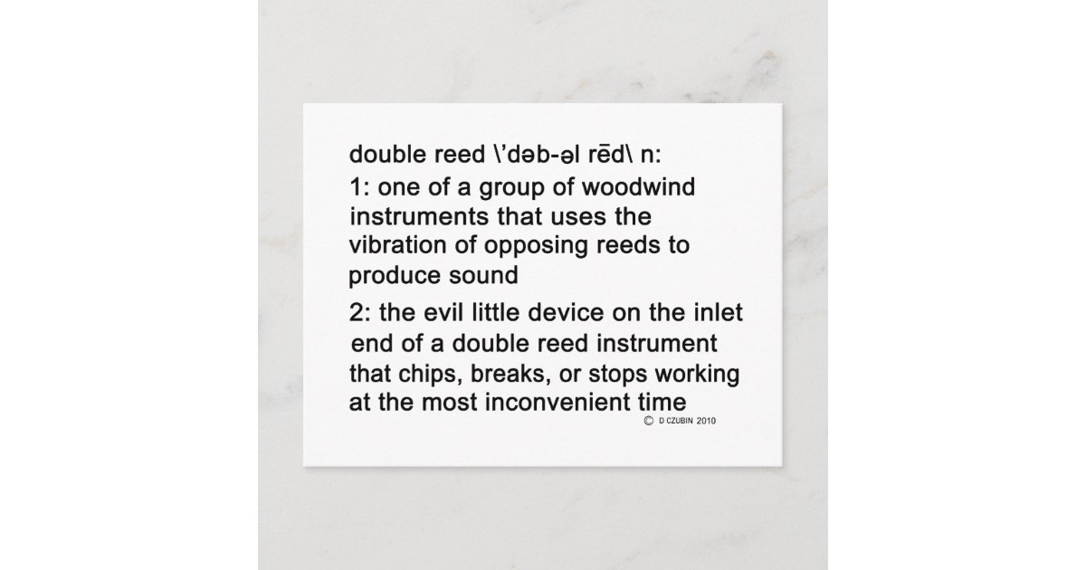 double-reed-definition-postcard-zazzle