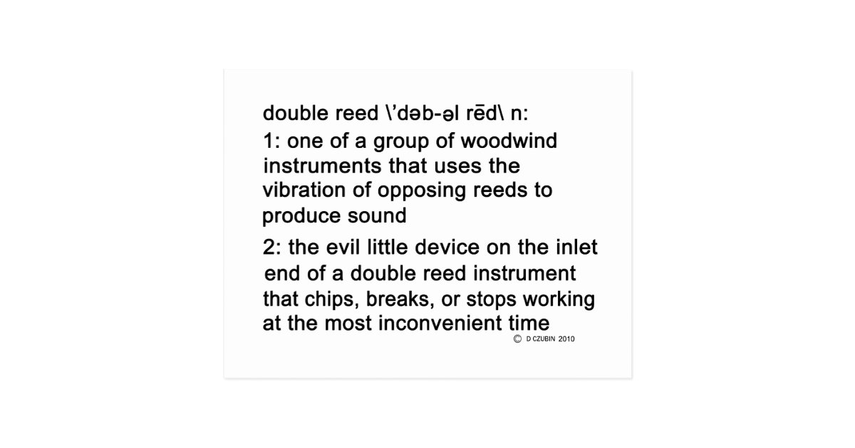 Double Reed Definition Postcard