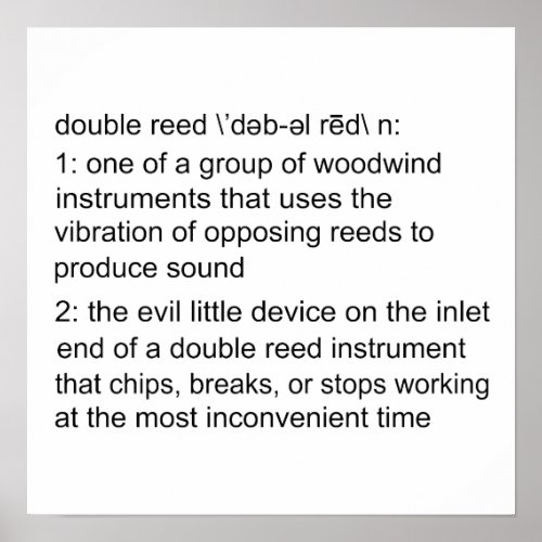Double Reed Definition Poster