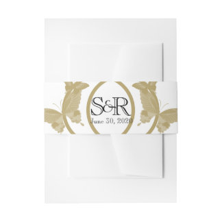 Double Ring Butterfly Monogram Wedding Belly Band
