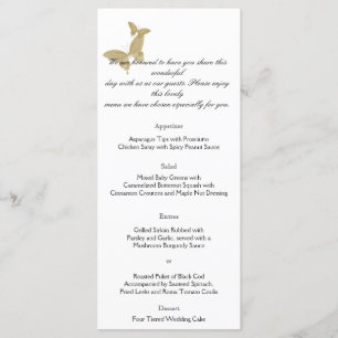 Double Ring Butterfly Monogram Wedding Menu