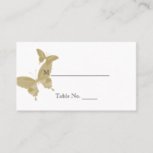 Double Ring Butterfly Monogram Wedding Place Cards