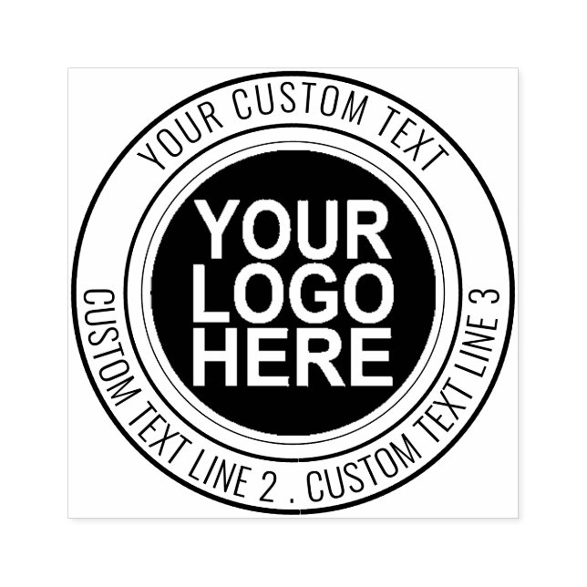 Double Ring Custom Logo Round Rubber Stamp (Imprint)