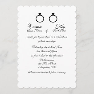 "Double Rings" Wedding Invitations