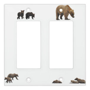 Double Rocker light switch of grizzlies Cover