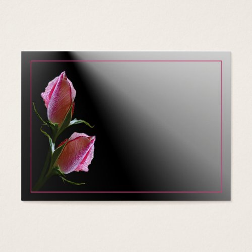 Double Rose Black Profile Card Business Card Templates