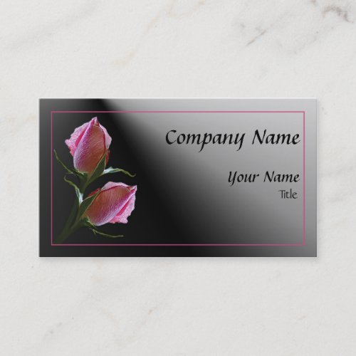 Double Rose on Black Business Card