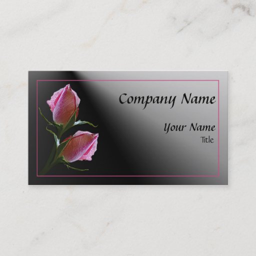 Customizable Double Rose on Black Business Card