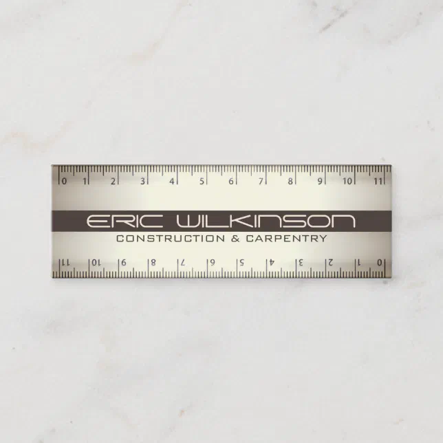 Double ruler faux look cover mini business card | Zazzle