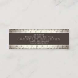 Double ruler faux look cover mini business card | Zazzle