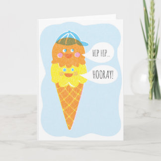 Double Scoop Boy Ice Cream Greeting Card