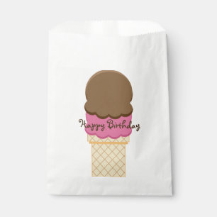 Double Scoop Ice Cream Cone Birthday Favor Bags