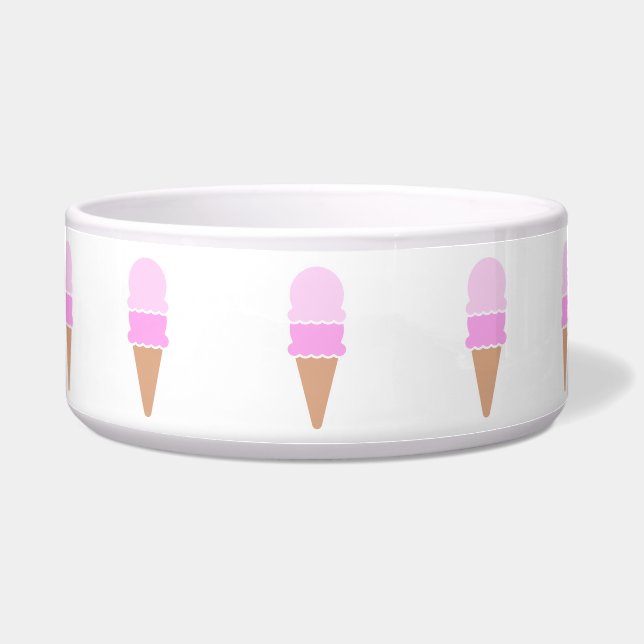 Double Scoop Pink Ice Cream Cone Bowl (Front)