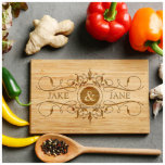 Double Scroll bamboo Cutting Board<br><div class="desc">A customized cutting board makes the perfect gift for a wedding,  anniversary or housewarming!</div>