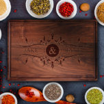 Double Scroll Walnut Cutting Board w/ Groove<br><div class="desc">A customized cutting board makes the perfect gift for a wedding,  anniversary or housewarming!</div>