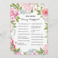 Double Side 2 Baby Shower Game- Advice | Who Knows Invitation