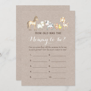 Double Side- 2 Baby Shower Games- How Old Advice Invitation